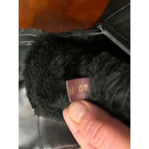 Vintage VTG Canadian black leather boots sz 8 women's zip wide calves winter - Picture 8 of 8